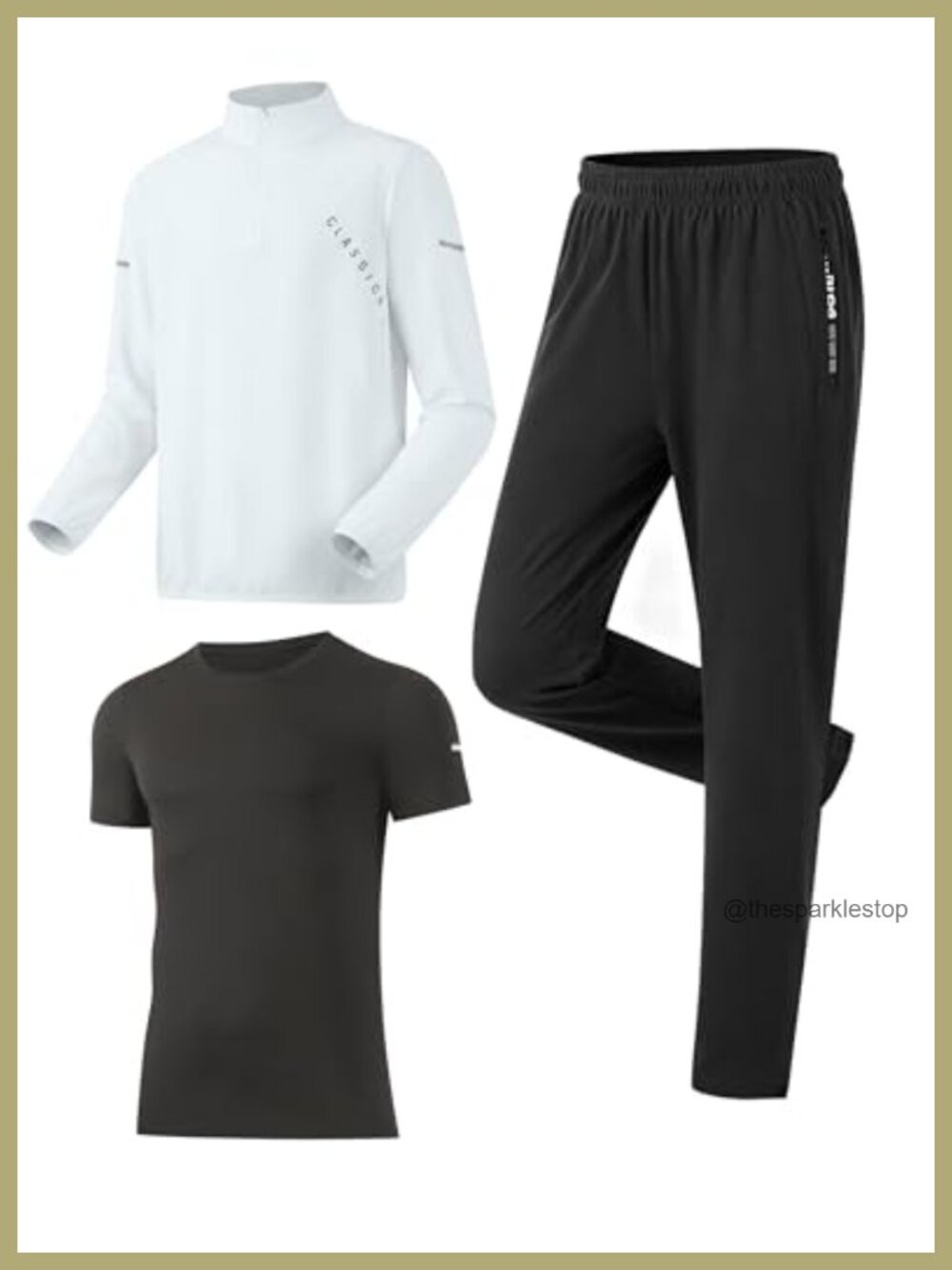 Men's 3 Piece Tracksuit Set Long Sleeve Sweatsuit Jogger Workout Outfit